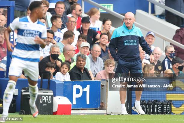 Mark Warburton the manager / head coach of Queens Park Rangers during the pre season friendly between Queens Park Rangers and Manchester United at...