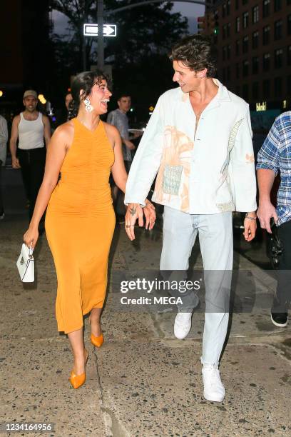 Camila Cabello and Shawn Mendes are seen heading out for the evening on July 23, 2021 in New York City, New York.