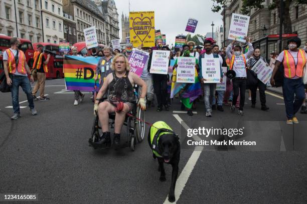 Thousands of LGBTI+ protesters take part in the first-ever Reclaim Pride march on 24th July 2021 in London, United Kingdom. Reclaim Pride replaced...