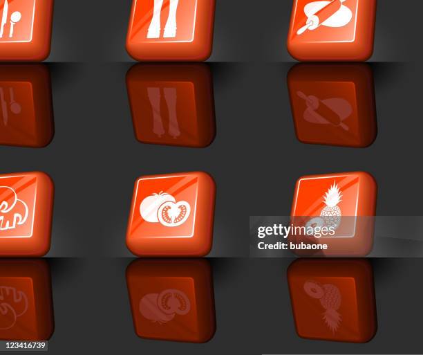 pizza internet royalty free vector icon set - pineapple pizza stock illustrations