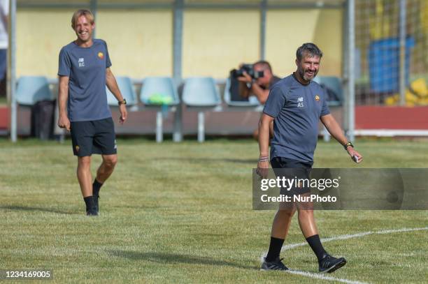 The As Roma women's team begins its pre-season training camp at Monte Terminillo in Rieti, Italy, on July 24, 2021. From 17.00 Mister Alessandro...