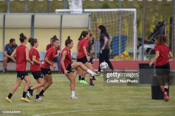 The As Roma women's team begins its pre-season training camp at Monte Terminillo in Rieti, Italy, on July 24, 2021. From 17.00 Mister Alessandro...