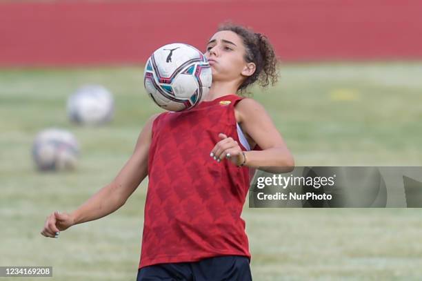 The As Roma women's team begins its pre-season training camp at Monte Terminillo in Rieti, Italy, on July 24, 2021. From 17.00 Mister Alessandro...