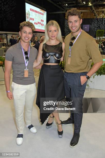 Pritchard, Lottie Moss and Curtis Pritchard attend day two of the ABB FIA Formula E Heineken London E-Prix at ExCel on July 25, 2021 in London,...