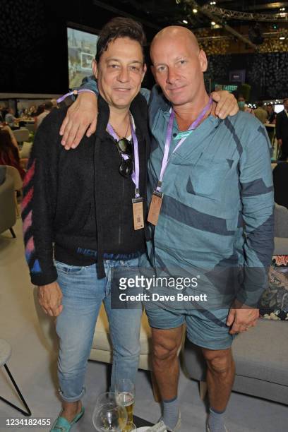Jamie Hince and Paul Rowe attend day two of the ABB FIA Formula E Heineken London E-Prix at ExCel on July 25, 2021 in London, England.