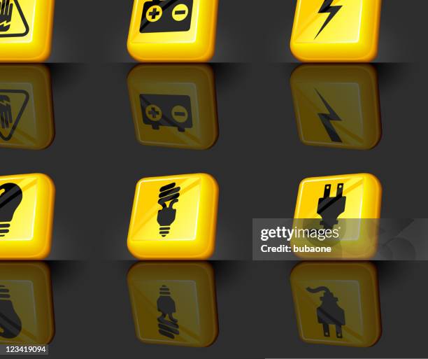 electrical equipment internet royalty free vector icon set - electric shock icon stock illustrations