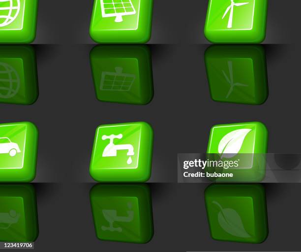 alternative energy web 2.0 internet icon set - car reflection stock illustrations