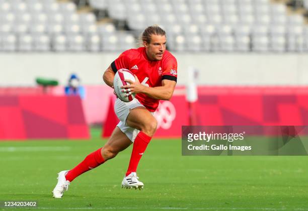 Tom Mitchell, captain of Great Britain, during the Rugby Sevens match between Great Britain and Japan on Day 3 of the Tokyo 2020 Olympic Games at...