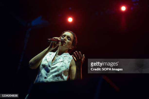 Israeli singer, NOA performing at the Plaza de la Armería of the Royal Palace of Madrid, during the festival organized by National Heritage, Jazz...