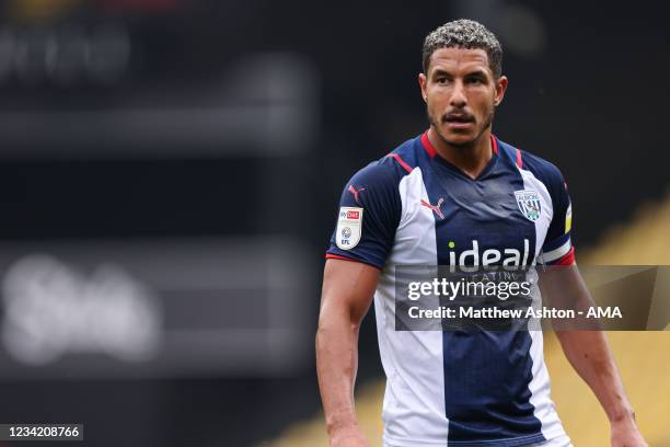 Jake Livermore of West Bromwich Albion during the Pre-Season Friendly between Watford and West Bromwich Albion at Vicarage Road on July 24, 2021 in...