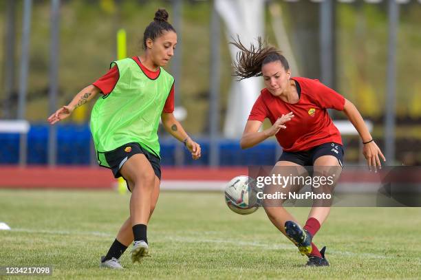 Players of As Roma women's athletic training continues on Terminillo, Rieti, Italy, on July 26, 2021. Double training session both morning and...