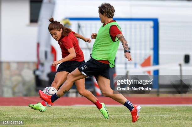 Players of As Roma women's athletic training continues on Terminillo, Rieti, Italy, on July 26, 2021. Double training session both morning and...