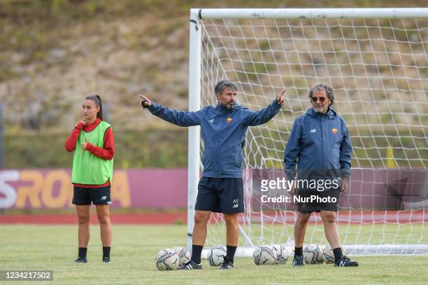 Alessandro Spugna , Head Coach of AS Roma woman team reacts during the training session on Terminillo, Rieti, Italy, on July 26, 2021. Double...