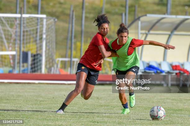 Players of As Roma women's athletic training continues on Terminillo, Rieti, Italy, on July 26, 2021. Double training session both morning and...