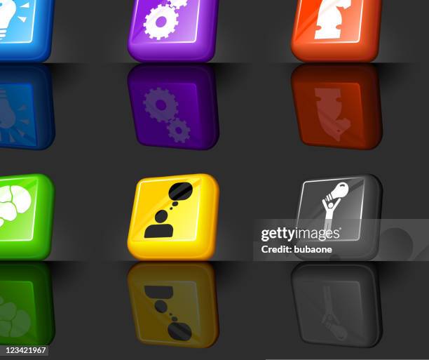 strategy and development conceptual internet royalty free vector icon set - rook stock illustrations