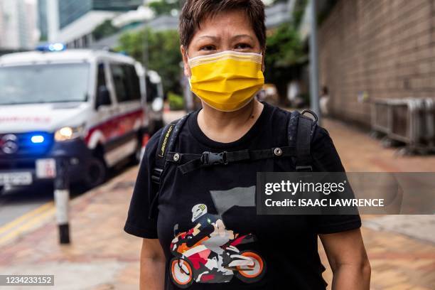 Supporter of Tong Ying-kit, who was convicted of terrorism for driving a motorcycle into police officers and secession for flying a protest flag...