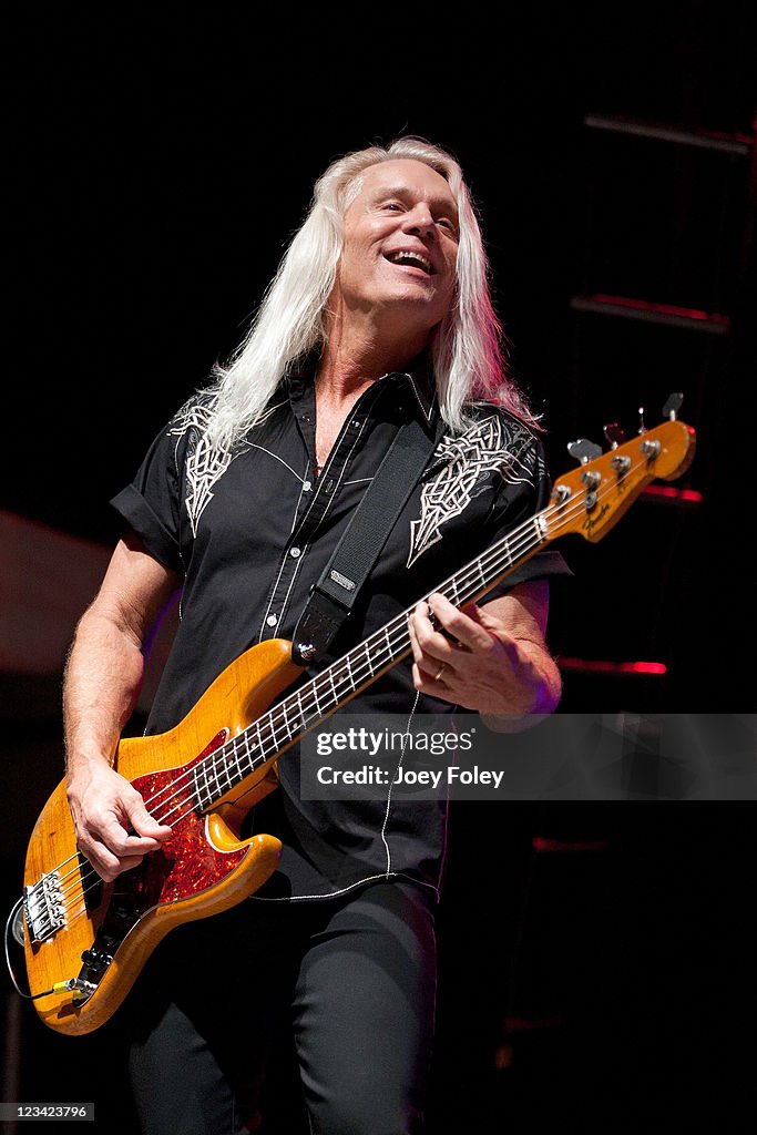 Bruce Hall Rigs Bassist Bruce Hall of REO Speedwagon performs onstage during the 16th ...