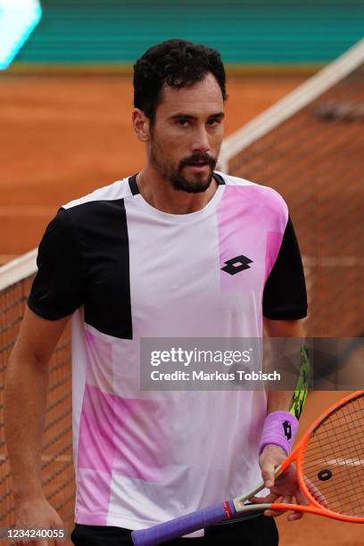 Gianluca Mager of Italy during the Generali Open ATP World Tour Kitzbuehel at Tennisstadion Kitzbuehel on July 27, 2021 in Kitzbuehel, Austria.