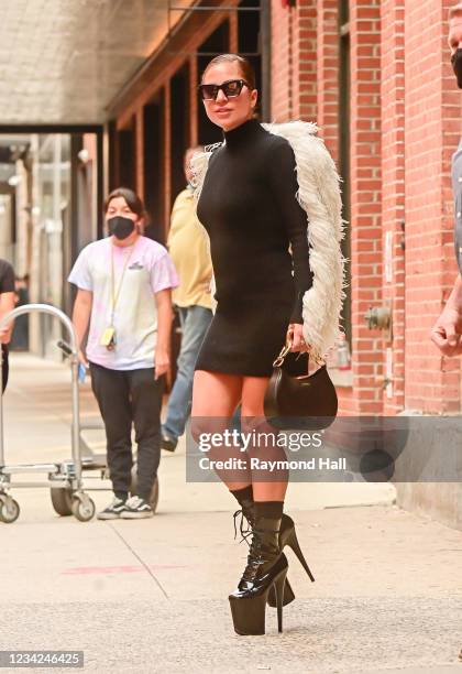 Lady Gaga is seen walking in soho on July 27, 2021 in New York City.