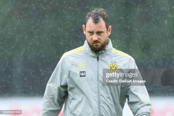 Assistant coach Rene Maric of Borussia Dortmund looks on during the Borussia Dortmund Training Camp at Training Grounds on July 28, 2021 in Bad...