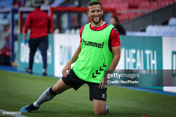 Adam Matthews of Charlton Athletic warms up during the Pre-season Friendly match between Crystal Palace and Charlton Athletic at Selhurst Park,...