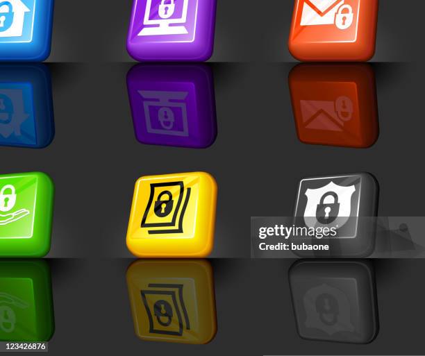 total security internet royalty free vector icon set - total stock illustrations