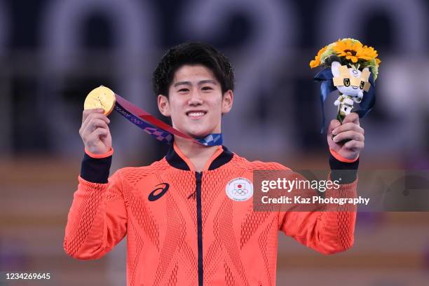 Daiki Hashimoto of Japan, Gold medalist for Men's All-Around Artistic Gymnastics on day five of the Tokyo 2020 Olympic Games at Ariake Gymnastics...