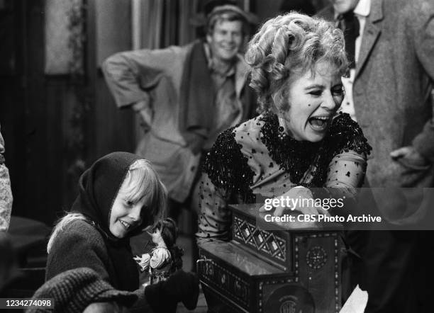 Actresses Amanda Blake and Jodie Foster, age nine, appear in the CBS western series "Gunsmoke," in the December 27, 1971 episode.