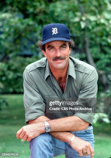 Pictured is Tom Selleck in the CBS television show, MAGNUM P.I.