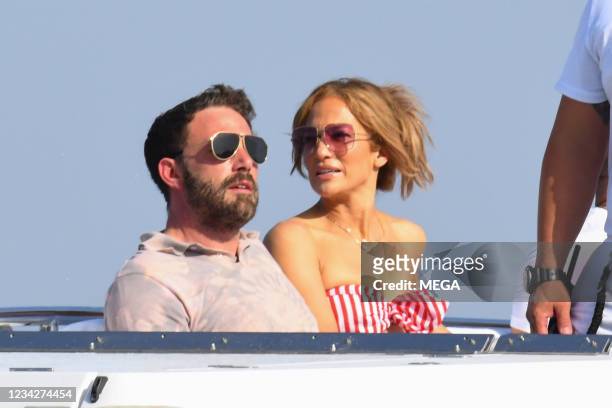 Ben Affleck and Jennifer Lopez are seen on July 28, 2021 in Amalfi, Italy.