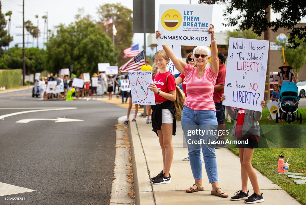 Let Them Breathe, an anti-mask group, is hosting a protest at the Redondo Beach Unified School District building