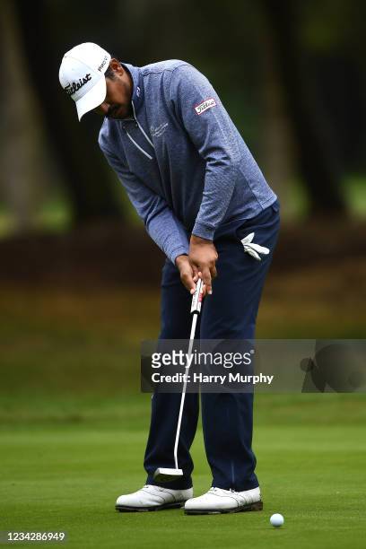 Gaganjeet Bhullar of India putts during the first round of The ISPS HANDA World Invitational at Massereene Golf Club on July 29, 2021 in Antrim,...