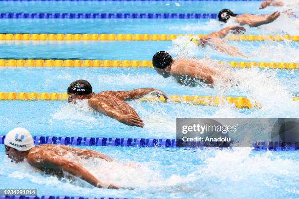 Athletes compete in the swimming qualifying event within the 2020 Tokyo Olympic Games in Tokyo, Japan on July 29, 2021.