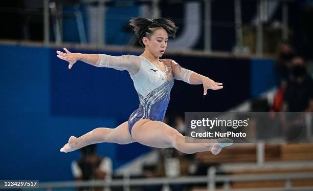 Mai Murakami of Japan during the all around artistic gymnastics final at the Olympics at Ariake Gymnastics Centre, Tokyo, Japan on July 29, 2021.