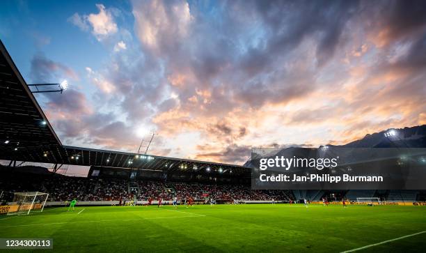 General overview of the Tivoli Stadion during the friendly match between Hertha BSC and FC Liverpool at Tivoli Stadion on July 29, 2021 in Innsbruck,...