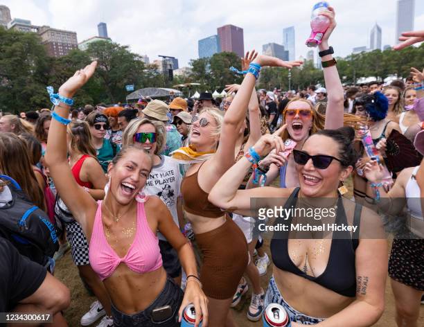 General atmosphere on day one of Lollapalooza at Grant Park on July 29, 2021 in Chicago, Illinois.