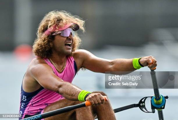 Tokyo , Japan - 30 July 2021; Dara Alizadeh of Bermuda in action during the Men's Single Sculls final C at the Sea Forest Waterway during the 2020...