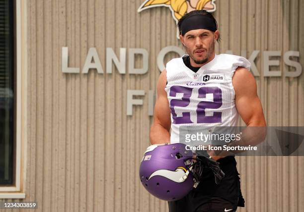 Minnesota Vikings free safety Harrison Smith walks to the field before training camp at Twin Cities Orthopedics Performance Center in Eagan, MN on...