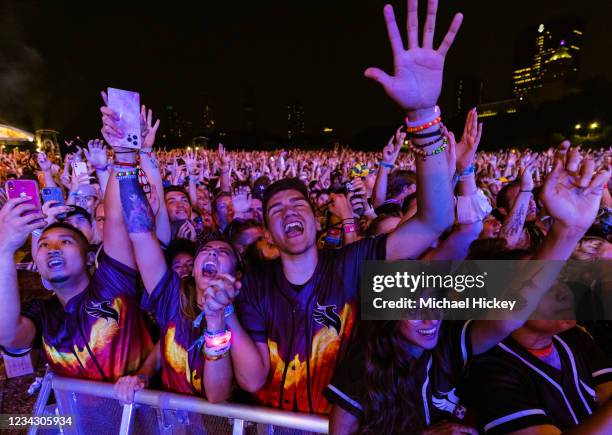 General atmosphere on day one of Lollapalooza at Grant Park on July 29, 2021 in Chicago, Illinois.