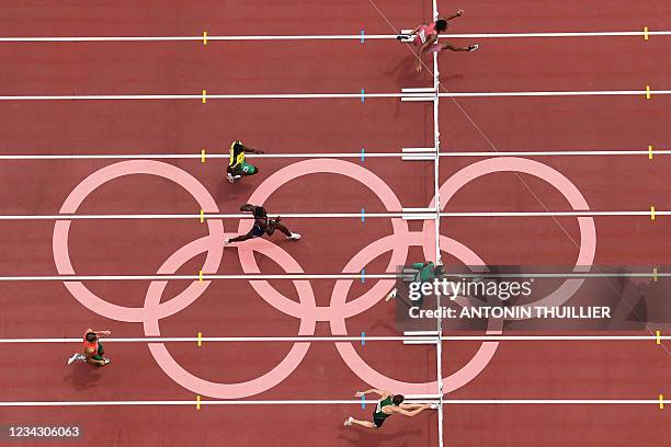 Qatar's Abderrahman Samba, Taiwan's Chieh Chen, Jamaica's Kemar Mowatt, France's Ludvy Vaillant, Brazil's Alison Dos Santos, Hungary's Mate Koroknai...