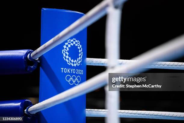 Tokyo , Japan - 30 July 2021; A general view of the boxing ring before the morning's bouts at the Kokugikan Arena during the 2020 Tokyo Summer...