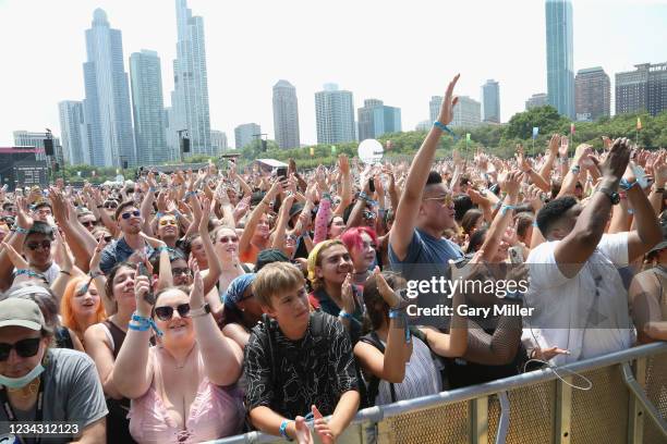 General view of the atmosphere during day one of the 30th anniversary of Lollapalooza at Grant Park on July 29, 2021 in Chicago, Illinois.