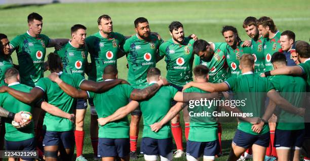 A view of the team during the British and Irish Lions captains run at Cape Town Stadium on July 30, 2021 in Cape Town, South Africa.