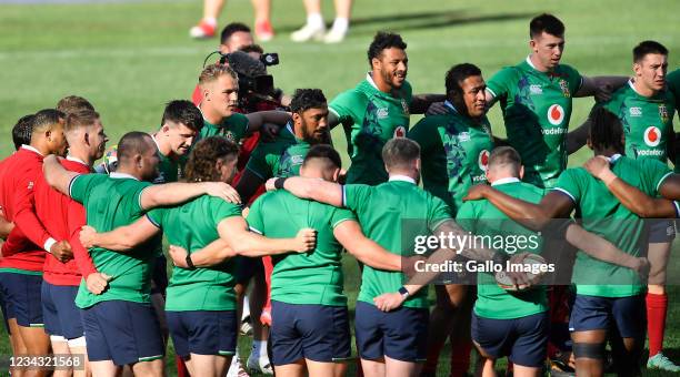 A view of the team during the British and Irish Lions captains run at Cape Town Stadium on July 30, 2021 in Cape Town, South Africa.