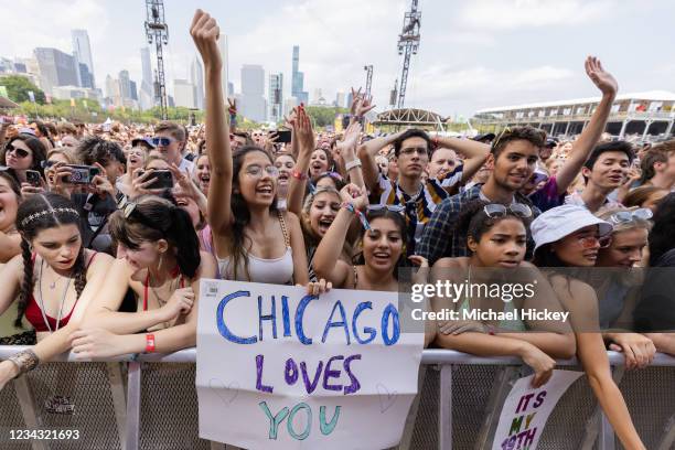 General atmosphere on day one of Lollapalooza at Grant Park on July 29, 2021 in Chicago, Illinois.