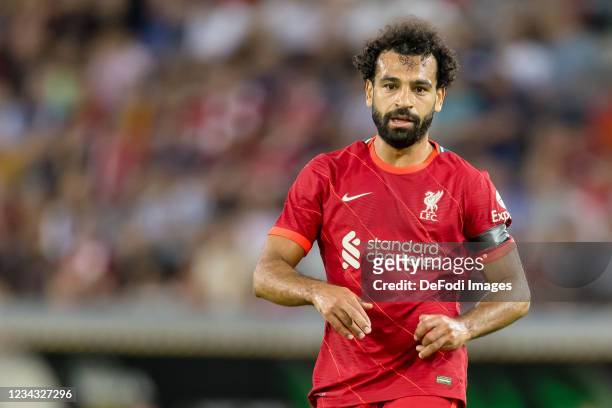 Mohamed Salah of Liverpool FC looks on during the Pre-Season Friendly match between Hertha BSC and FC Liverpool at Tivoli Stadion Tirol on July 29,...