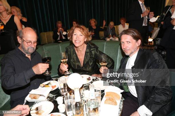 Gaby Dohm and her partner Peter Deutsch and her son Julian Plica attend the extra festival concert "Der wendende Punkt" as part of the Munich Opera...