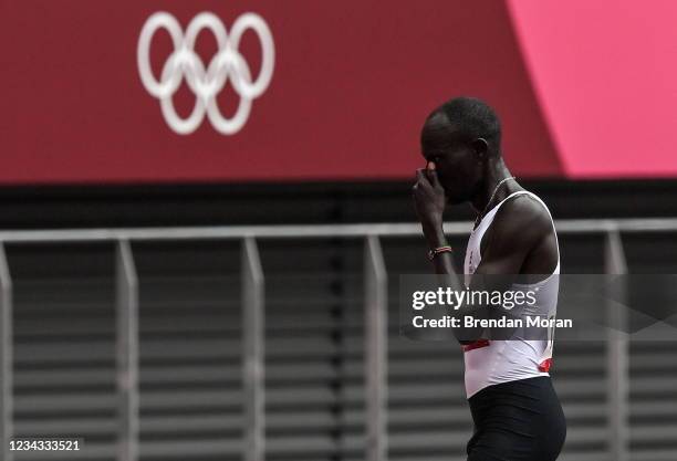 Tokyo , Japan - 31 July 2021; James Nyang Chiengjiek of Refugee Olympic Team after his heat of the men's 800 metres on day eight at the Olympic...