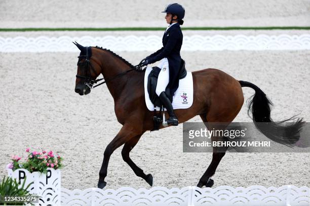 Italy's Arianna Schivo riding Quefira de l'Ormeau competes in the equestrian's eventing team and individual dressage during the Tokyo 2020 Olympic...