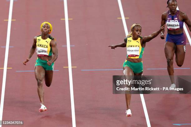 Jamaica's Elaine Thompson-Herah wins the Women's 100 metres final at Olympic Stadium on the eighth day of the Tokyo 2020 Olympic Games in Japan....